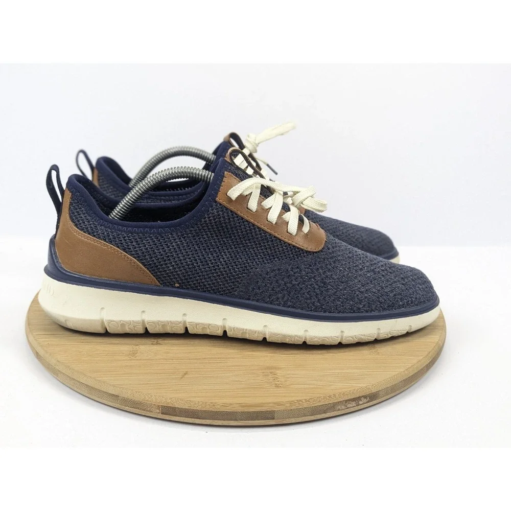 Cole Haan Zerogrand Stitchlite Oxford Mens 9.5 Navy Blue Knit Sneakers C31402